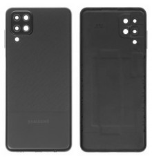 Задняя панель корпуса для Samsung A125F Galaxy A12, черная + стекло камеры