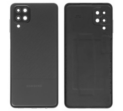 Задняя панель корпуса для Samsung A125F Galaxy A12, черная + стекло камеры Задняя панель корпуса для Samsung A125F Galaxy A12, черная + стекло камеры