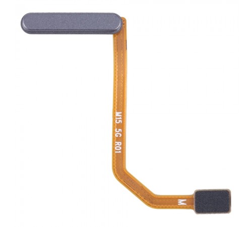 Шлейф для Samsung A155 Galaxy A15, A156 Galaxy A15 5G, M156 Galaxy M15, кнопки увімкнення, сканера відбитка пальця (Touch ID), сірий (Grey), Original (PRC)