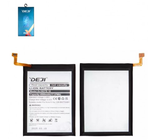 Аккумулятор Deji EB-BN770ABY для Samsung N770 Galaxy Note 10 Lite, Li-ion, 3.86 В, 4500 мАч Аккумулятор Deji EB-BN770ABY для Samsung N770 Galaxy Note 10 Lite, Li-ion, 3.86 В, 4500 мАч