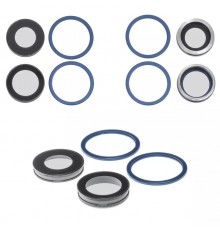 Скло камери для iPhone 12, синє, з рамкою, комплект 2 шт.