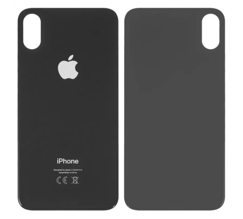 Задня панель корпусу для iPhone X, чорна, не потрібно знімати скло камери, big hole