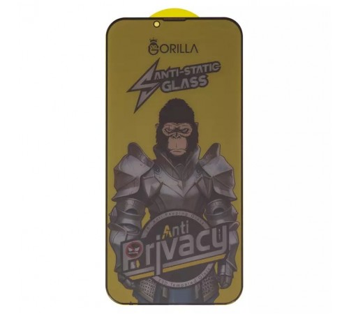 Защитное стекло для Apple iPhone 13 Pro Max, iPhone 14 Plus, совместимо с чехлом, Full Glue, Anti-Static, Anti-Peeping, черный, gorilla