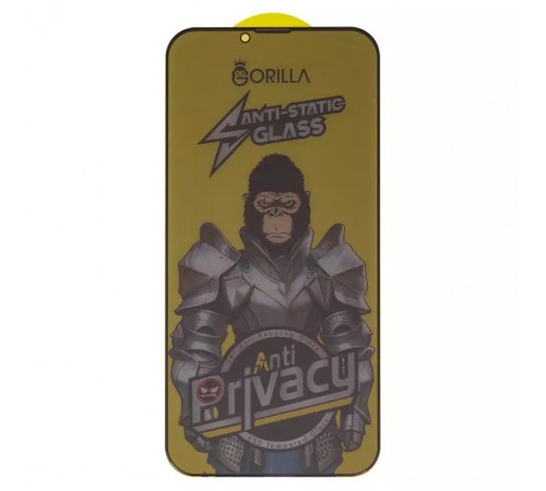 Захисне скло для Apple iPhone 13 Pro Max, iPhone 14 Plus, сумісне з чохлом, Full Glue, Anti-Static, Anti-Peeping, чорне, gorilla 
