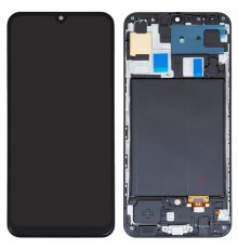 Дисплей для Samsung A305F/DS Galaxy A30, A505F/DS Galaxy A50, A507F/DS Galaxy A50s, черный, с рамкой, High Copy с широким ободком, (OLED)