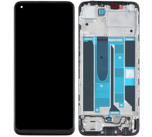 Дисплей для Realme 8, 8 Pro, черный, с рамкой, без Touch ID, Copy (TFT)