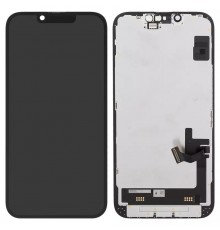 Дисплей для iPhone 14, черный, с рамкой, Оригинал (переклеено стекло)