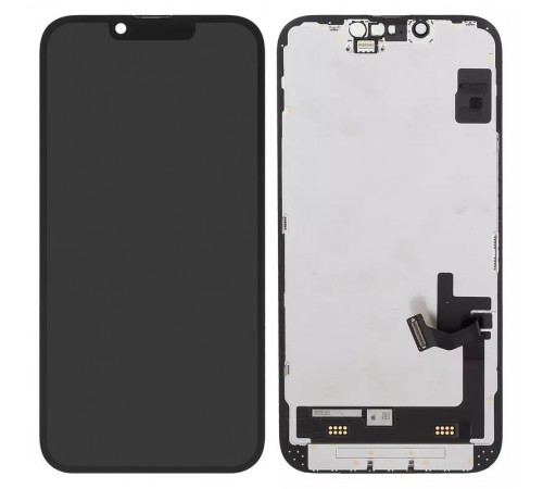 Дисплей для iPhone 14, черный, с рамкой, Оригинал (переклеено стекло)