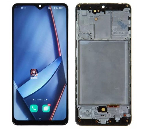 Дисплей для Samsung A315 Galaxy A31, чорний, з рамкою, High Copy з широким обідком, (OLED)