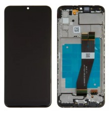 Дисплей для Samsung A037G Galaxy A03s, чорний, з рамкою, Original (PRC), з чорним шлейфом, (162x72 mm)