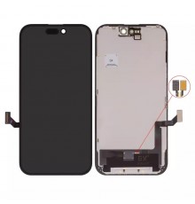 Дисплей для iPhone 15, черный, с рамкой, High Copy без микросхемы, (OLED), GX OEM hard
