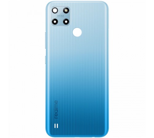 Задняя панель корпуса для Realme C25Y, голубая (Glacier Blue) + стекло камеры Задняя панель корпуса для Realme C25Y, голубая (Glacier Blue) + стекло камеры