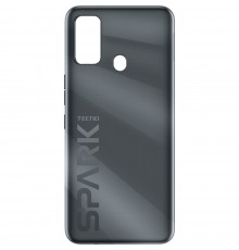 Задняя панель корпуса для Tecno Spark 7 (KF6), черная (Magnet Black)
