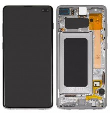 Дисплей для Samsung G975 Galaxy S10 Plus, белый, с рамкой, Original (PRC)