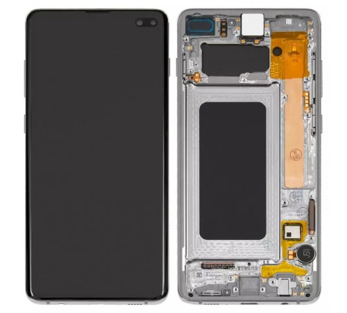 Дисплей для Samsung G975 Galaxy S10 Plus, белый, с рамкой, Original (PRC) Дисплей для Samsung G975 Galaxy S10 Plus, белый, с рамкой, Original (PRC)