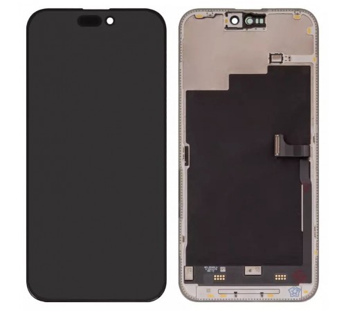 Дисплей для iPhone 15 Pro Max, черный, с рамкой, Оригинал (переклеено стекло)