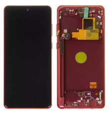 Дисплей для Samsung N770 Galaxy Note 10 Lite, красный, с рамкой, Original, сервисная упаковка, #GH82-22055C/GH82-22193C/GH82-22194C/GH82-22192C