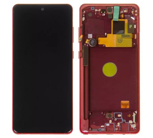 Дисплей для Samsung N770 Galaxy Note 10 Lite, красный, с рамкой, Original, сервисная упаковка, #GH82-22055C/GH82-22193C/GH82-22194C/GH82-22192C