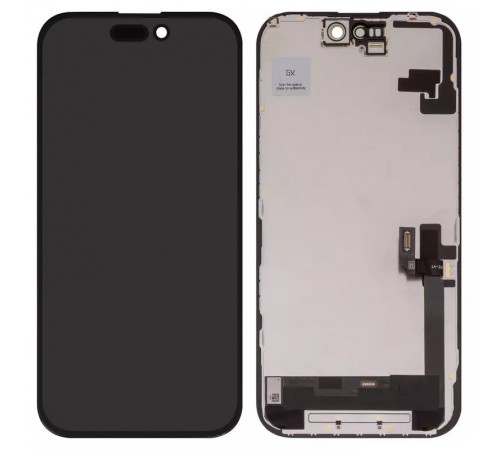 Дисплей для iPhone 16, черный, с рамкой, High Copy (OLED), GX OEM hard