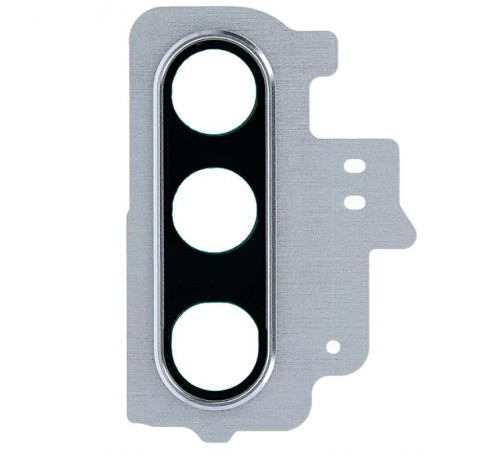 Стекло камеры для Samsung N970F Galaxy Note 10, серебристое (Aura Glow), с рамкой