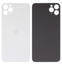 Задняя панель корпуса для iPhone 11 Pro Max, серебристая, белая, не нужно снимать стекло камеры, Original (PRC), big hole, matte silver