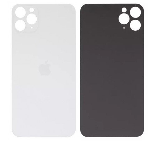 Задня панель корпусу для iPhone 11 Pro Max, срібляста, біла, не потрібно знімати скло камери, Original (PRC), big hole, matte silver Задня панель корпусу для iPhone 11 Pro Max, срібляста, біла, не потрібно знімати скло камери, Original (PRC), big hole, matte silver