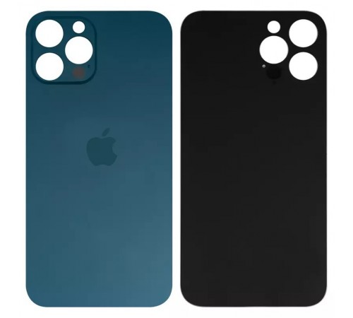 Задняя панель корпуса для iPhone 12 Pro Max, синяя, не нужно снимать стекло камеры, big hole