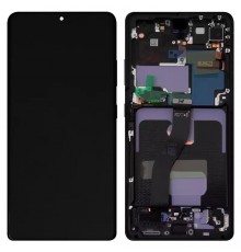 Дисплей для Samsung G998 Galaxy S21 Ultra 5G, черный, с рамкой, Original, сервисная упаковка, phantom black, #GH82-26035A/GH82-26036A