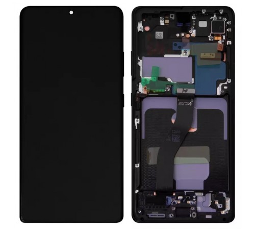 Дисплей для Samsung G998 Galaxy S21 Ultra 5G, черный, с рамкой, Original, сервисная упаковка, phantom black, #GH82-26035A/GH82-26036A