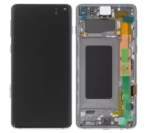 Дисплей для Samsung G973 Galaxy S10, черный, с рамкой, Original, сервисная упаковка, #GH82-18850A/GH82-18835A