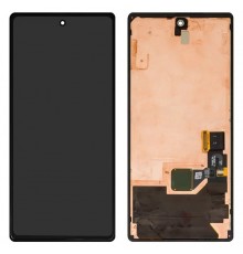 Дисплей для Google Pixel 6, чорний, з рамкою, Оригінал (переклеєно скло), GB7N6, G9S9B16