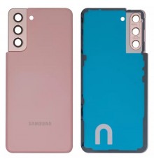 Задня панель корпусу для Samsung G991 Galaxy S21 5G, рожева + скло камери