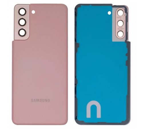 Задняя панель корпуса для Samsung G991 Galaxy S21 5G, розовая + стекло камеры Задняя панель корпуса для Samsung G991 Galaxy S21 5G, розовая + стекло камеры