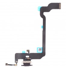 Шлейф для iPhone XS, коннектора зарядки, черный, с микрофоном, Original (PRC), с разборки
