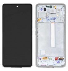 Дисплей для Samsung A536 Galaxy A53 5G, белый, с рамкой, Original, сервисная упаковка, #GH82-28024D