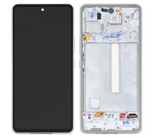 Дисплей для Samsung A536 Galaxy A53 5G, белый, с рамкой, Original, сервисная упаковка, #GH82-28024D