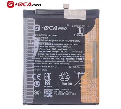 Аккумулятор G+OCA Pro BM4F для Xiaomi Mi 9 Lite, Mi A3, Mi CC9, Mi CC9e, Li-Polymer, 3,85 B, 4030 мАч