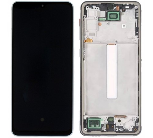 Дисплей для Samsung A336 Galaxy A33 5G, серебристый (White), с рамкой, High Copy с широким ободком, (OLED)