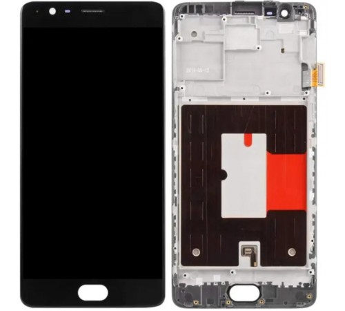 Дисплей для OnePlus 3, 3T, с рамкой, черный, Original (PRC)