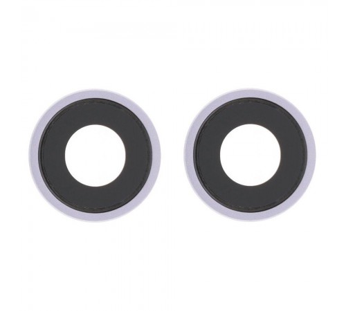 Скло камери для iPhone 14, iPhone 14 Plus, фіолетове, з рамкою, комплект 2 шт.