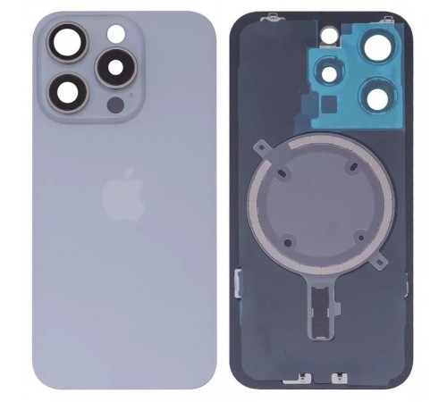 Задняя панель корпуса для iPhone 15 Pro, белая + стекло камеры, High Copy Задняя панель корпуса для iPhone 15 Pro, белая + стекло камеры, High Copy