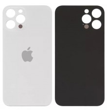Задняя панель корпуса для iPhone 12 Pro Max, серебристая, белая, не нужно снимать стекло камеры, big hole, silver