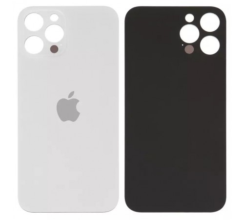 Задняя панель корпуса для iPhone 12 Pro Max, серебристая, белая, не нужно снимать стекло камеры, big hole, silver