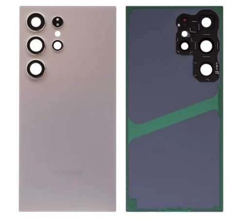 Задняя панель корпуса для Samsung S928 Galaxy S24 Ultra, серая (Titanium Grey) + стекло камеры