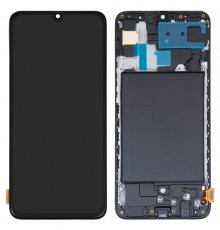 Дисплей для Samsung A705 Galaxy A70, A705F/DS Galaxy A70, черный, с рамкой, High Copy original LCD size, (OLED)