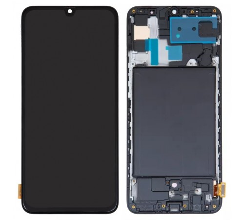 Дисплей для Samsung A705 Galaxy A70, A705F/DS Galaxy A70, чорний, з рамкою, High Copy original LCD size, (OLED)