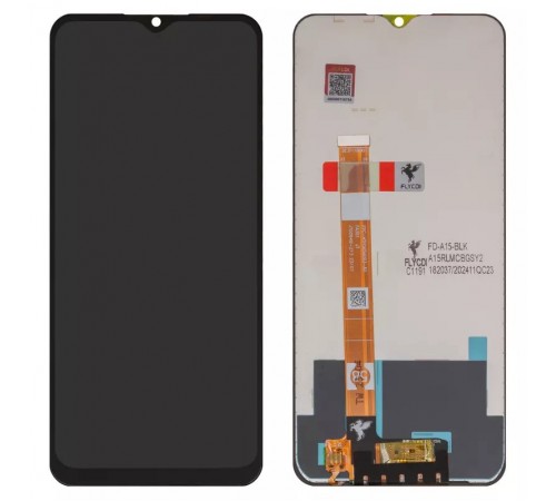 Дисплей для Realme C11, C12, C15, Narzo 30A, V3; Oppo A15, A15s, A35, черный, без рамки, FLYCDI, CPH2185, CPH2179, FA-065-1-A15/FPC-HTF065H051-A2/FPC-HTF065H093-A0