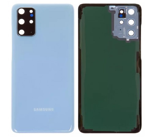 Задняя панель корпуса для Samsung G985 Galaxy S20 Plus, G986 Galaxy S20 Plus 5G, голубая (Cloud Blue) + стекло камеры