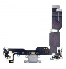 Шлейф для iPhone 15 Plus, конектора зарядки, блакитний, з мікрофоном, Original (PRC), з розбирання