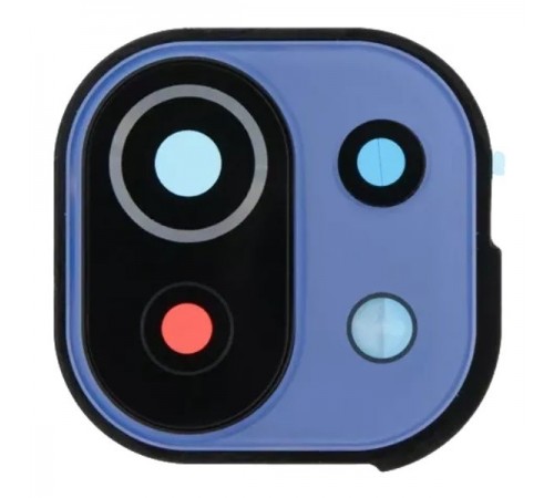 Скло камери для Xiaomi Mi 11 Lite, Mi 11 Lite 5G, Mi 11 Lite 5G NE, голубе, з рамкою